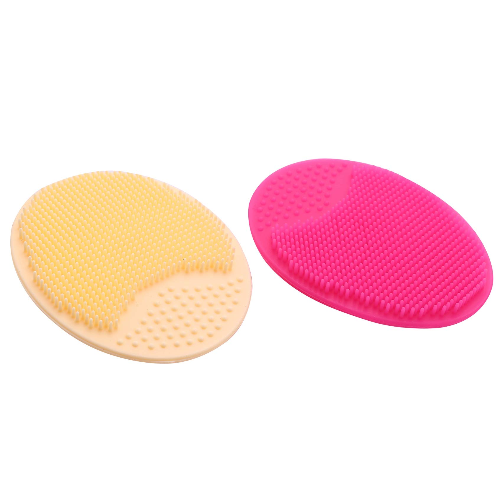 2Pcs Silicone Facial Cleansing Brush - Gentle Exfoliating Scrub Pad for Deep Pore Cleaning, Soft Wash Tool for Makeup Removal & Skin Care | Perfect for Daily Face Wash & Travel Beauty Routine