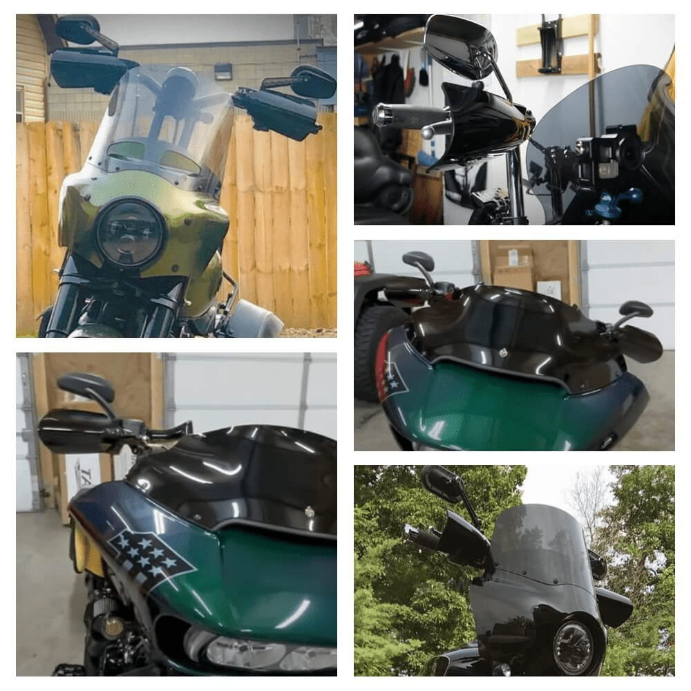 Eagle Lights Club Style Hand Guards for Harley Davidson Dyna, Softail, Sportster, Road Glide & Road King - Motorcycle Wind Protection & Style Upgrade for Long Rides & Cruising