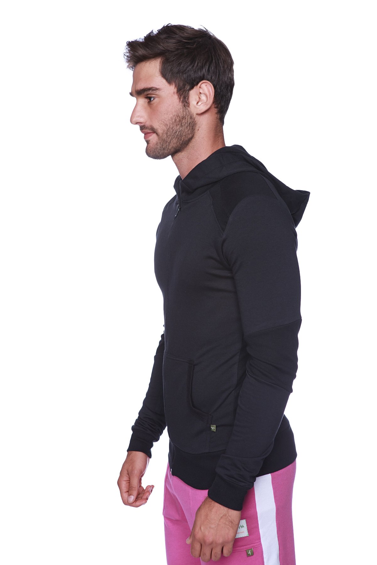 4th Men's Crossover Transition Hoodie - Modal French Terry Track & Yoga Gym Wear | Made in USA | Stretch European Fit for Workouts & Casual Wear