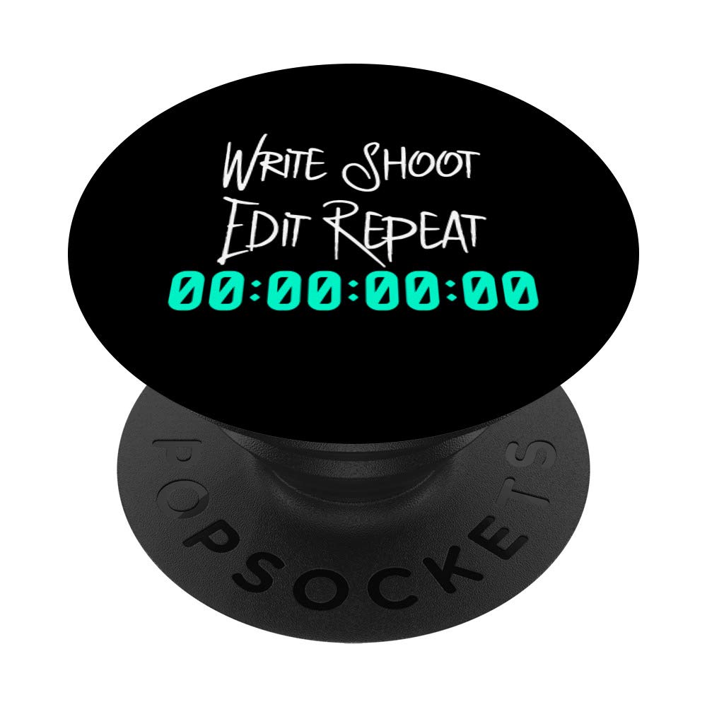 Write Shoot Edit Repeat - Cute Film Maker Movie Filmmaking PopSockets Grip & Stand for iPhone, Android Phones & Tablets - Perfect for Aspiring Directors & Content Creators