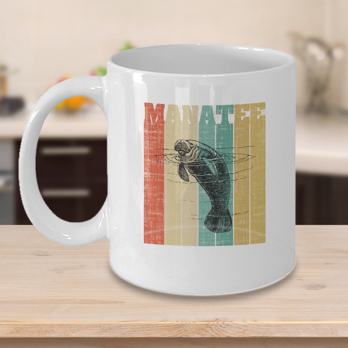 Manatee Coffee Mug - 11 oz Ceramic Cup with Cute Manatee Design - Perfect Gift for Animal Lovers & Office Use