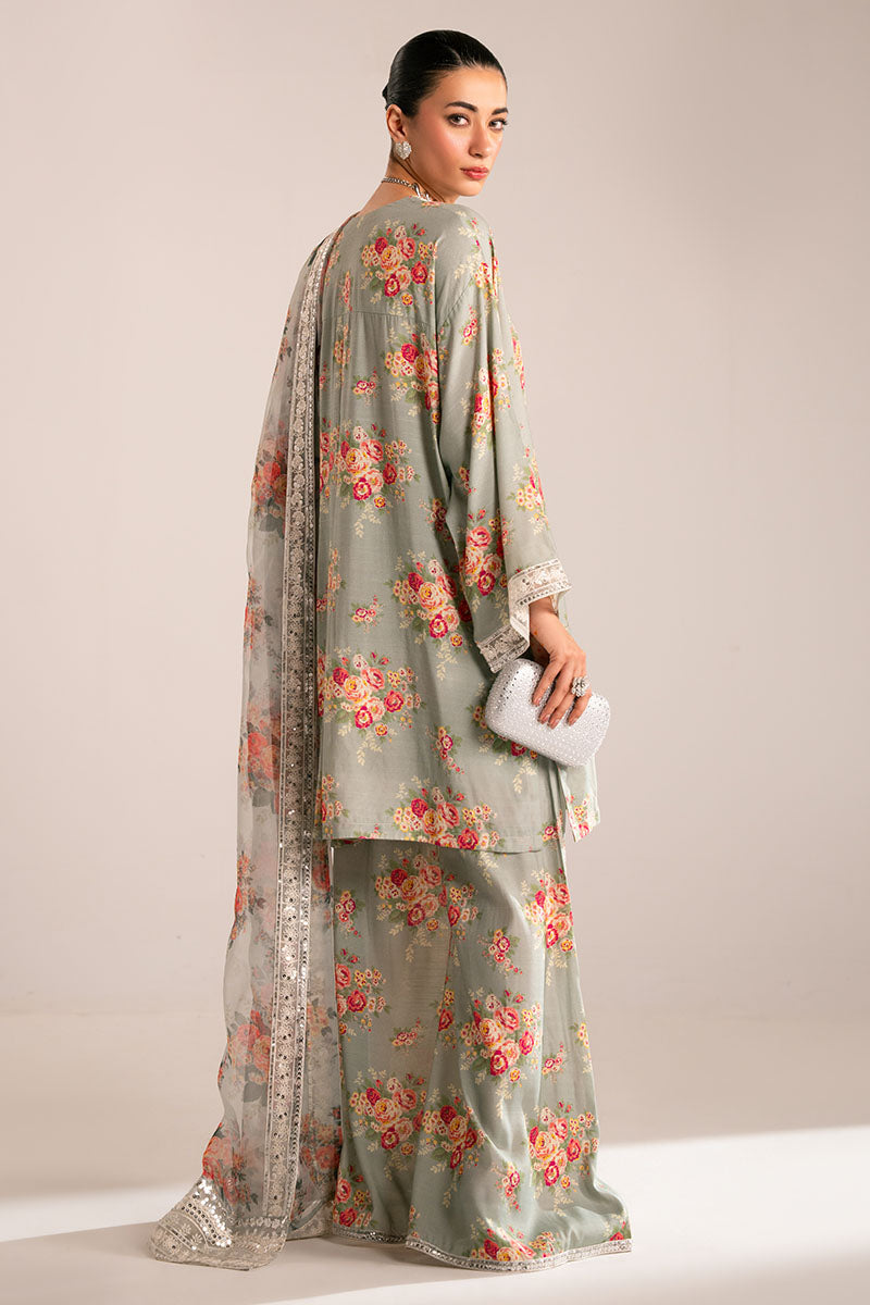 Grey Mist 3-Piece Ethnic Outfit Set (Shirt, Trouser & Dupatta) for Women - Perfect for Festivals, Weddings & Cultural Events