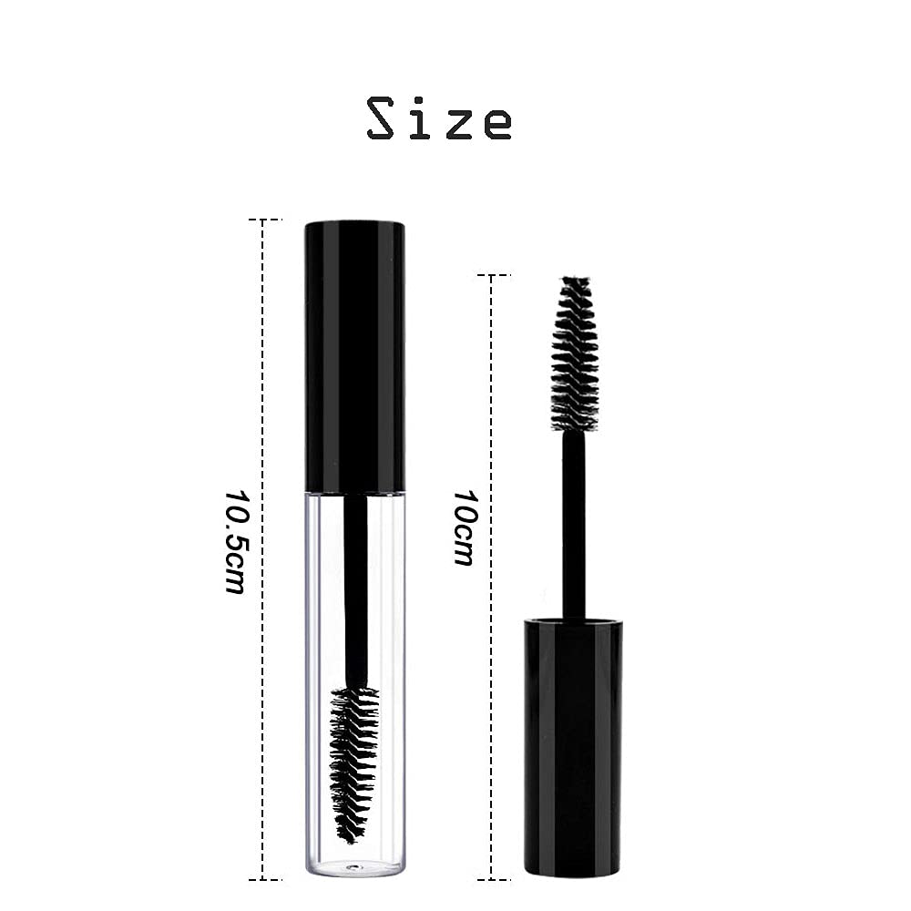 5 Pack 10ml Empty Mascara Tubes with Rubber Insert & Funnel - Portable Premium Eyelash Extension Bottles for DIY Makeup, Travel, Salon & Professional Use