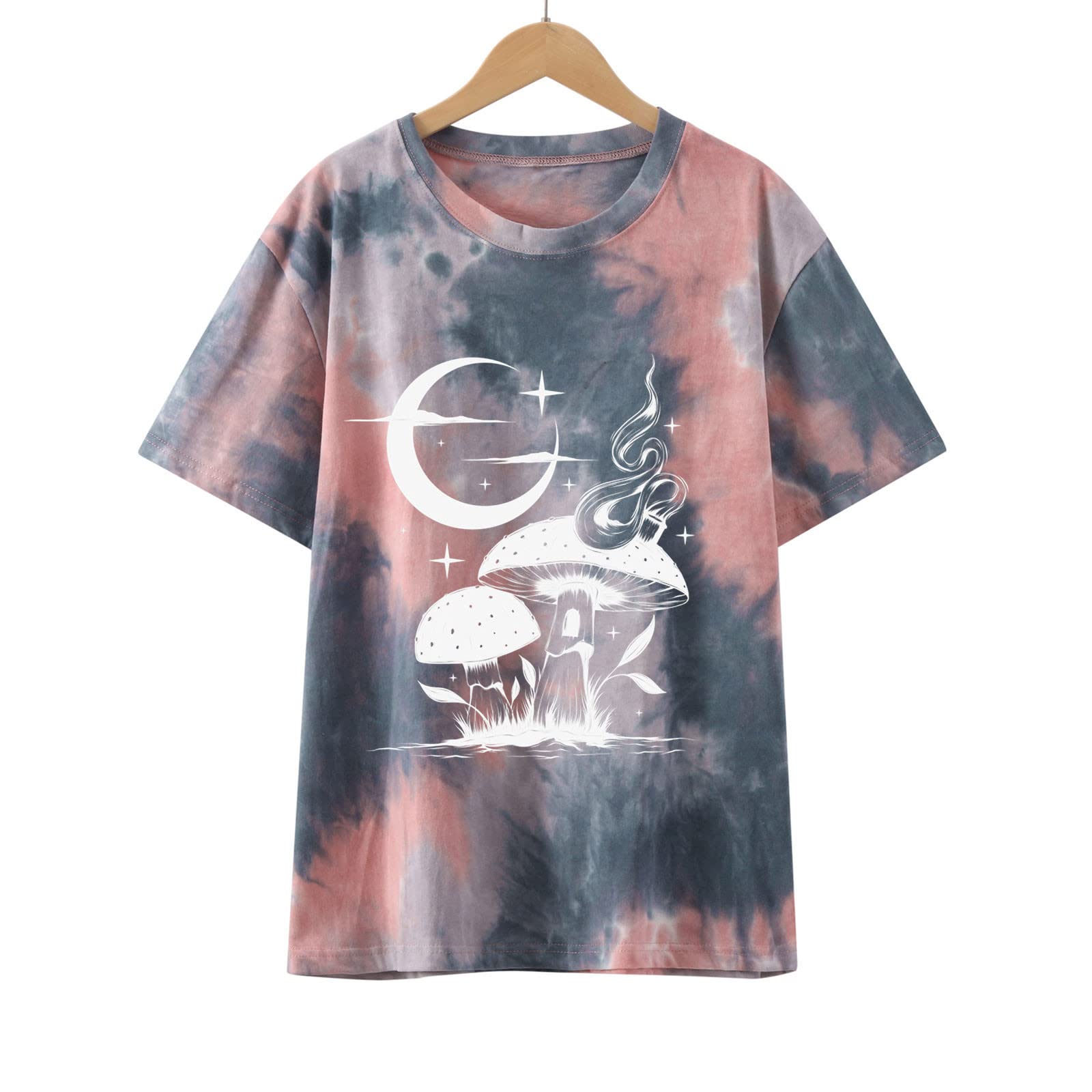 Trendy Tie Dye Graphic Tees for Women - Cute Juniors Tops & Teen Girl T-Shirts - Funny Casual Crewneck Short Sleeve Shirts - Perfect for Summer Outfits, Beach Days & Music Festivals