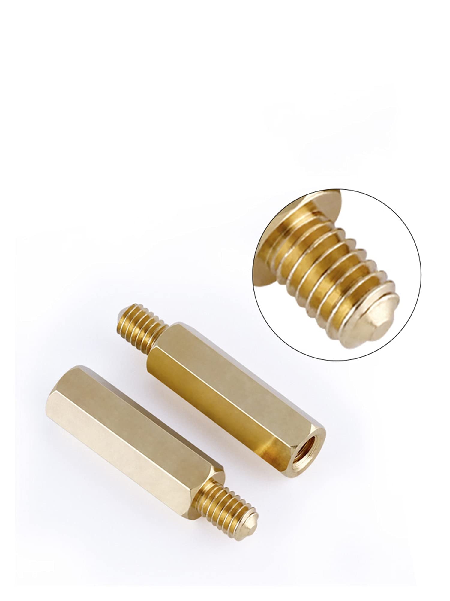 Hex Brass Standoffs M3 Thread Spacers (6mm Thread) - 45mm Length (20pcs) for PCB, Computer & Motherboard Assembly | Perfect for DIY Electronics, PC Building & Hardware Projects