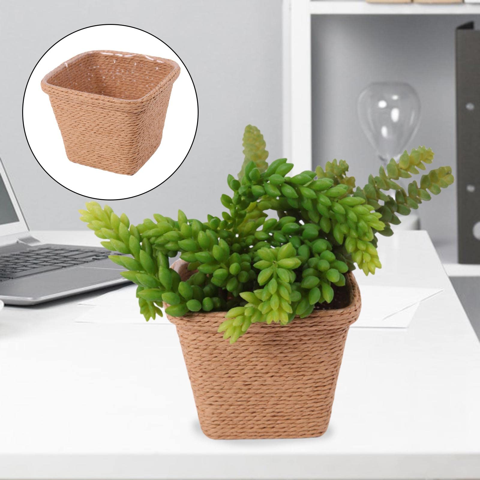 Natural Woven Seagrass Storage Baskets - Eco-Friendly Wicker Organizing Bins for Laundry, Bathroom, Pantry & Closet | Perfect for Home Organization & Shelf Decor