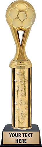 Custom Engraved Soccer Trophy - Gold Crown Awards with Stars | Personalized Sports Achievement Award for Tournaments, Leagues & Youth Soccer Events