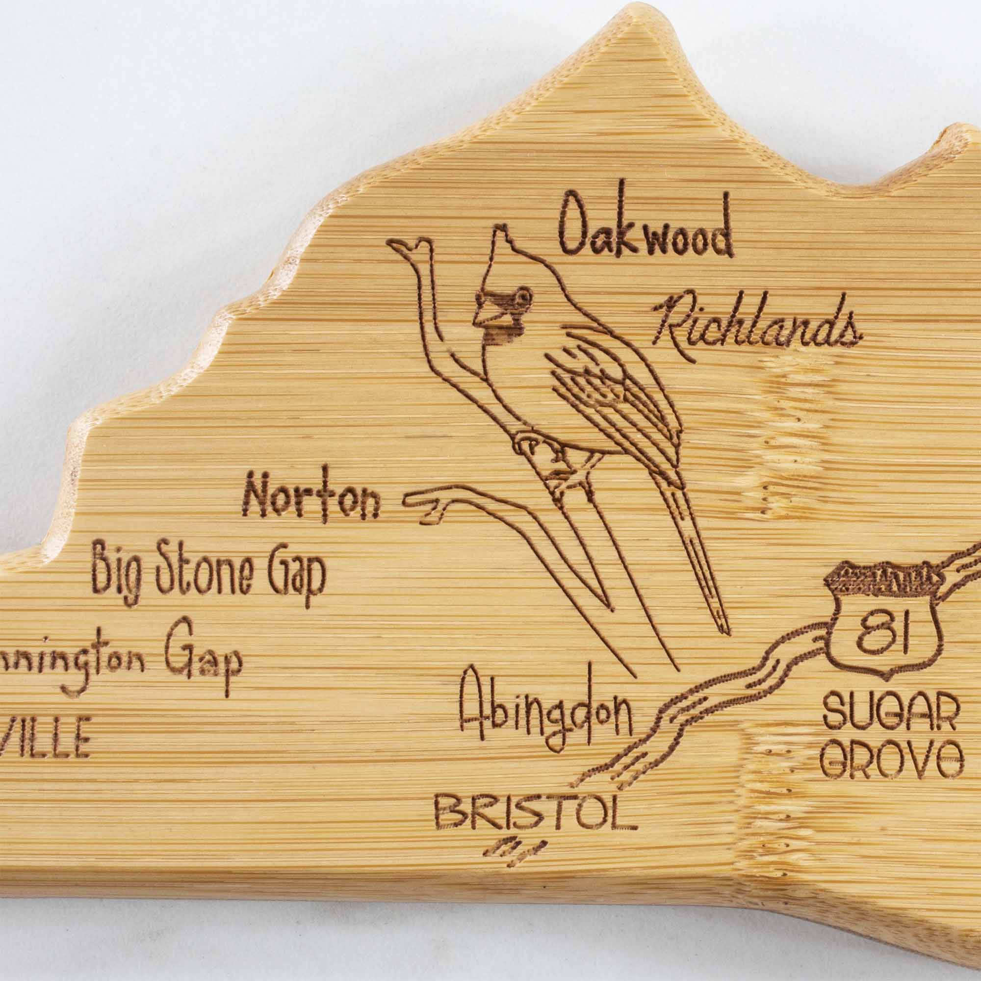 Virginia-Themed Wooden Cutting Board - 16.5