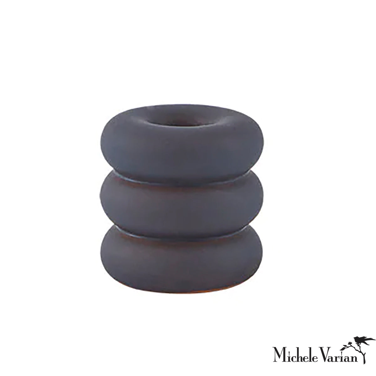 Handmade Navy Blue Ceramic Donut Candle Holder - Decorative Home Decor for Living Room, Bedroom, and Wedding Centerpieces