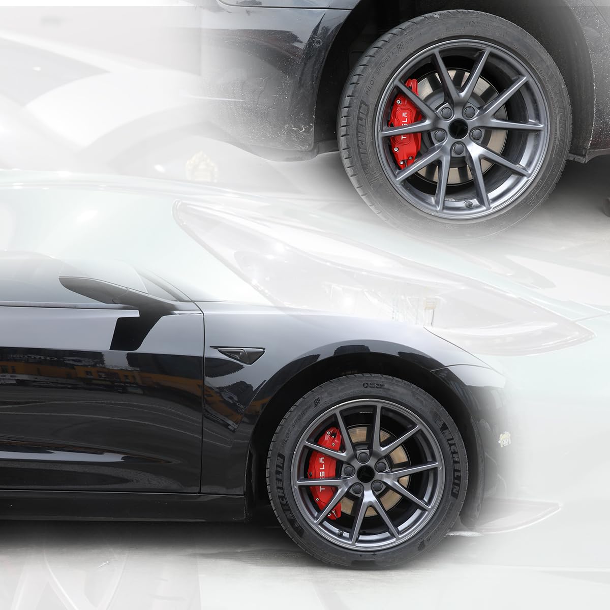 High-Quality Brake Caliper Covers for Tesla Model 3 (2017-2023) - Compatible with 18