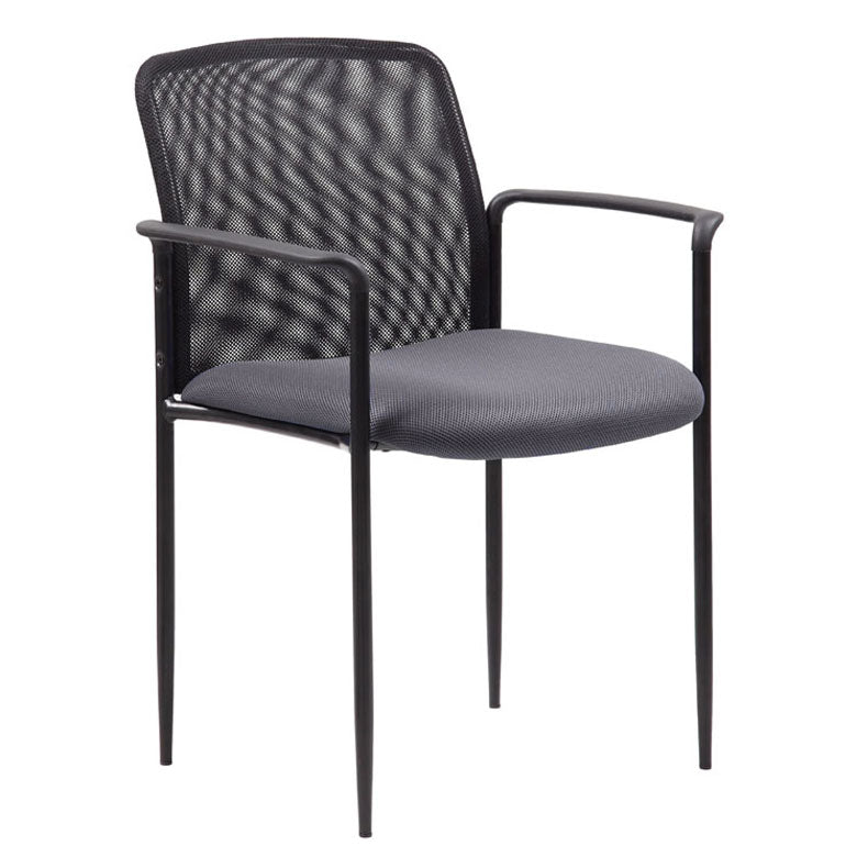 Boss Stackable Mesh Guest Chair B6919 & B6909 - Ergonomic Office Chair with Breathable Mesh Back - Perfect for Conference Rooms, Waiting Areas, and Home Offices
