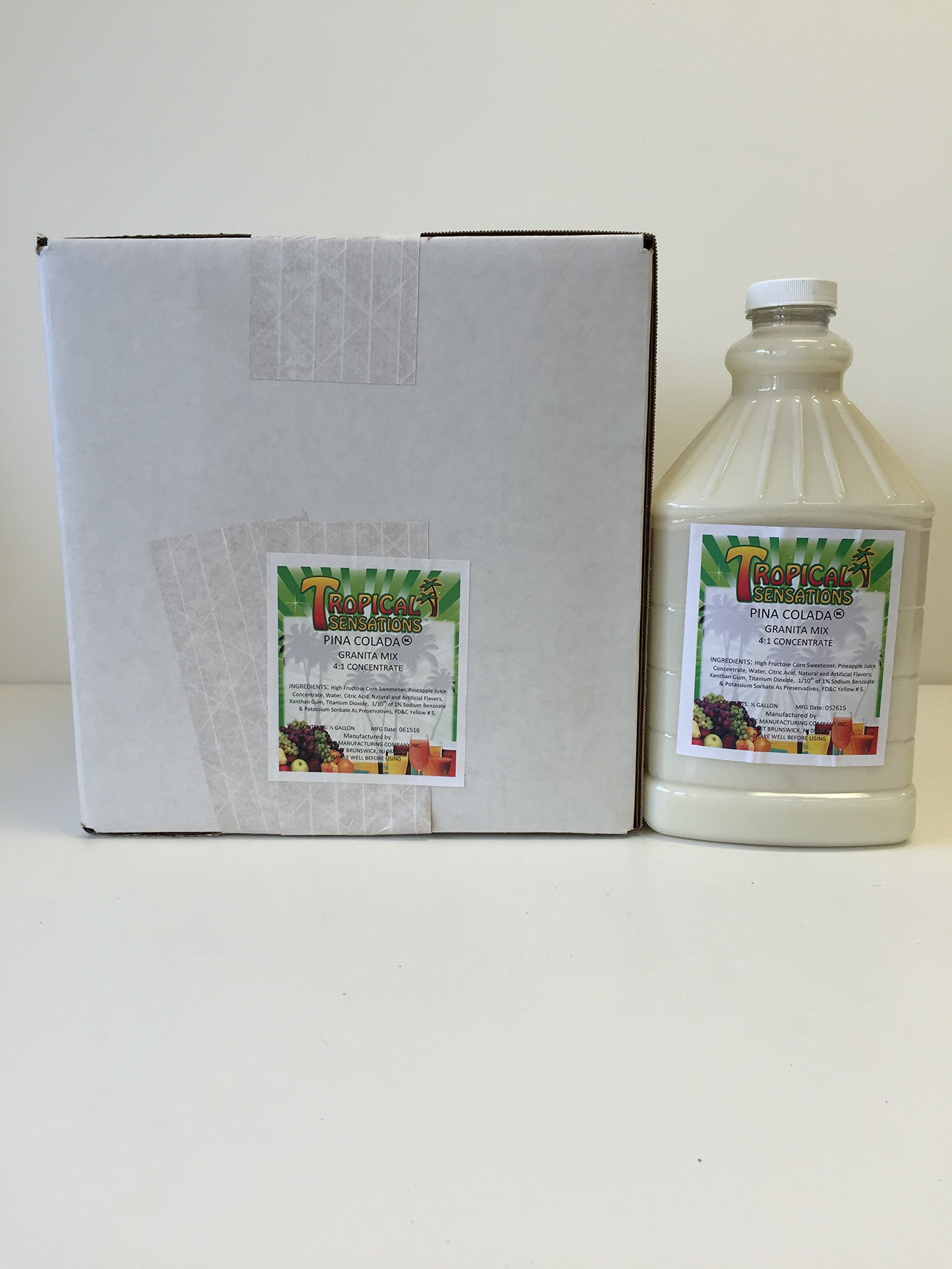 Tropical Sensations Slushie Mix - Piña Colada Flavor (6 Bottles, 64 oz Each) | Perfect for Summer Parties, Poolside Treats & Family Gatherings