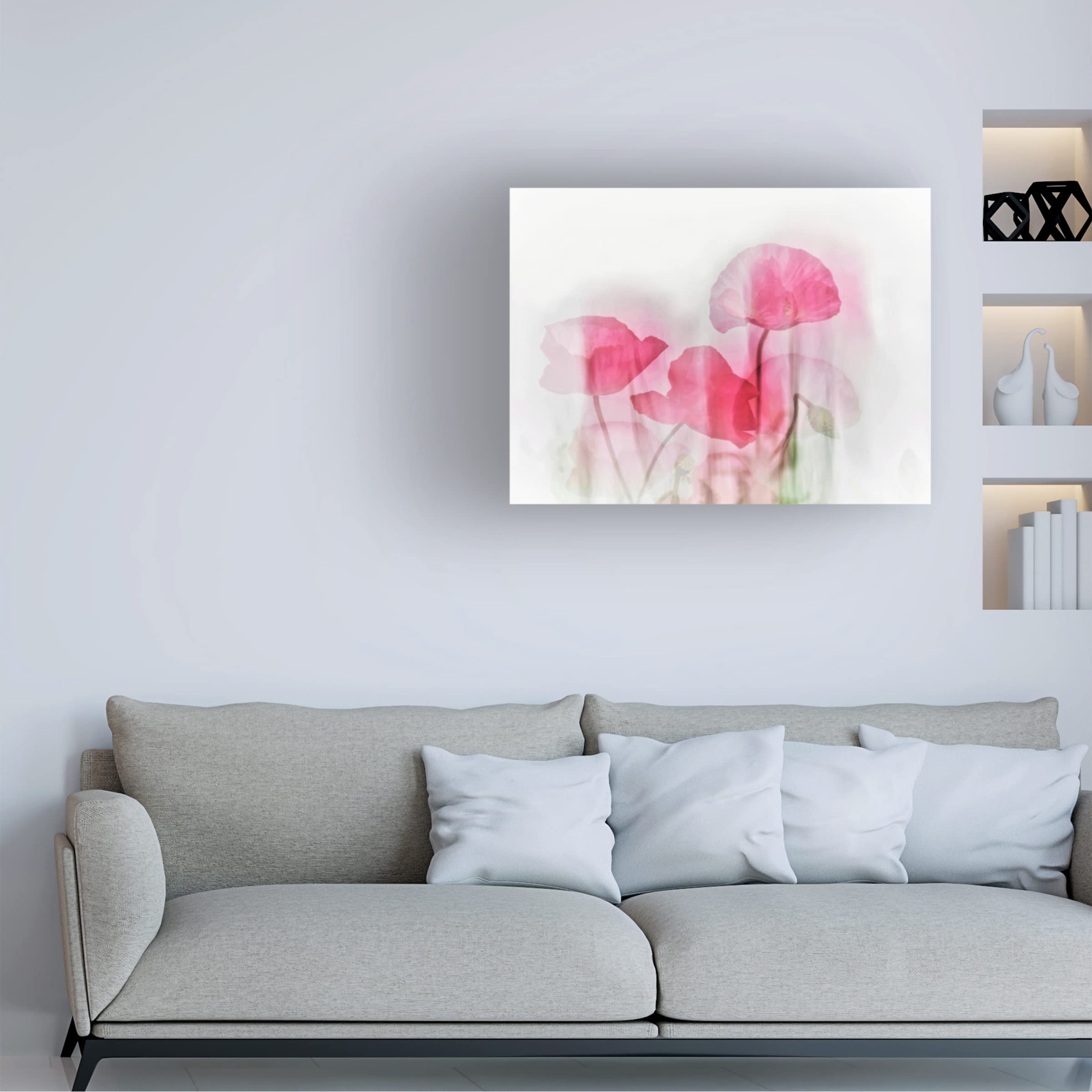 Trademark Fine Art 'Flowers' Canvas Wall Art by Cindy Liu - Elegant Floral Painting for Living Room, Bedroom & Office Decor