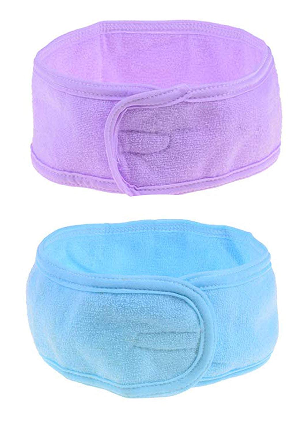 APOEM Adjustable Cotton Facial Headbands for Women & Men - Soft Stretchable Headband Set of 2 (Multicolor) - Perfect for Skincare, Hair Styling, Makeup & Spa