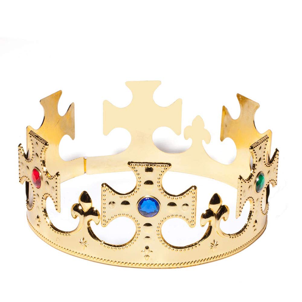Anderson's Plastic Jeweled King Crowns - Set of 3 for Prom, Homecoming, School Dance, Costume Party & Pageant Events | Perfect for Royal-Themed Parties, Halloween Costumes & Special Occasions