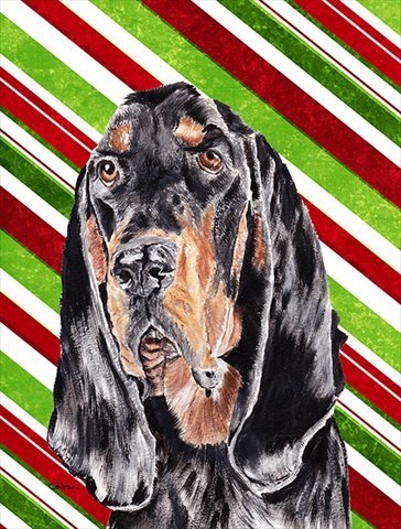 Vintage Coonhound Candy Cane Christmas Flag - Large Outdoor Garden Decoration for Holiday Yard Decor & Festive Home Display