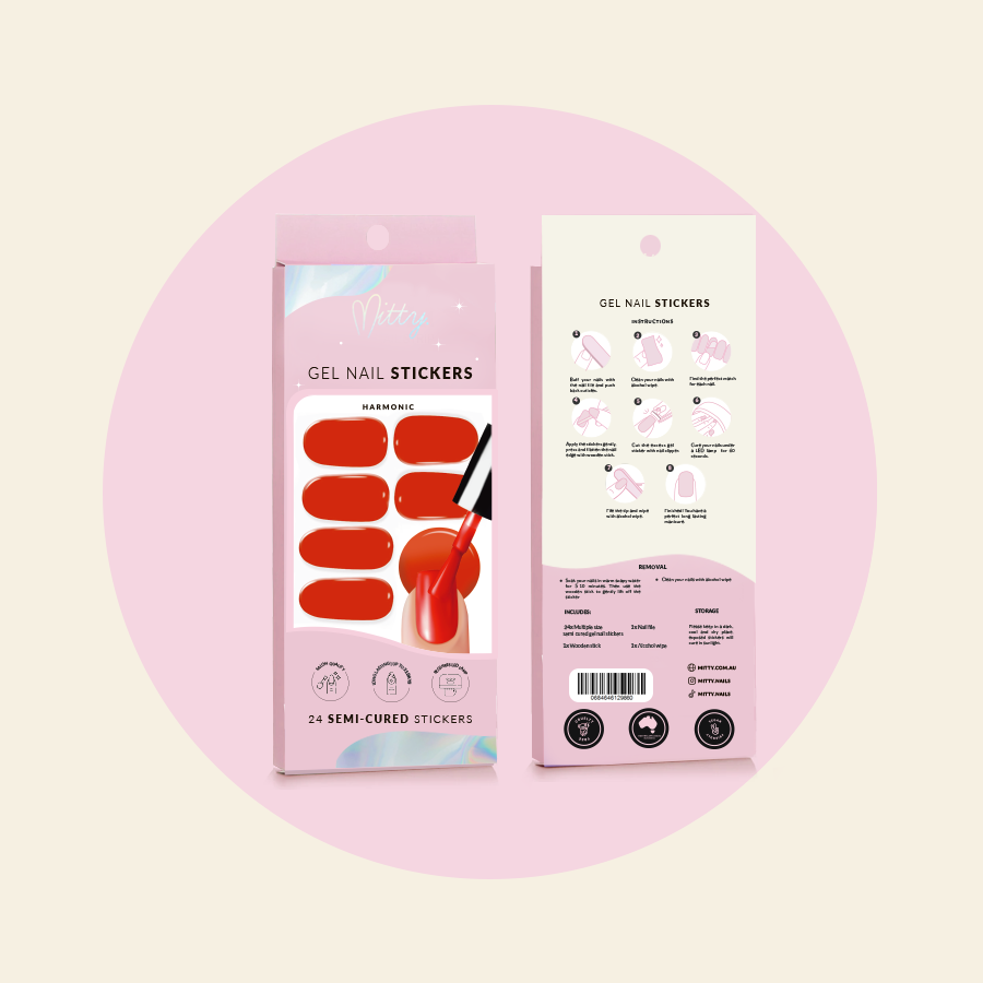 Mitty Semi Cured Gel Nail Stickers - DIY Nail Art Kit for Salon-Quality Manicures at Home | Perfect for Parties, Weddings & Everyday Glam