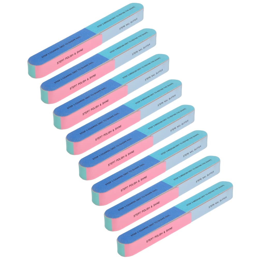 EXCLUZO 6-Sided Nail Files & Polishing Blocks - 8pc Professional Manicure Kit for Smooth Nails | Perfect for Home Nail Care, Salon Use & Travel Essentials
