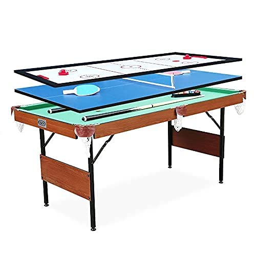 RACK Crux 55-Inch Folding Pool Table - Portable Billiard Table for Home, Office & Game Room | Space-Saving Indoor/Outdoor Entertainment for Adults & Kids | Perfect for Parties, Family Gatherings & Game Nights