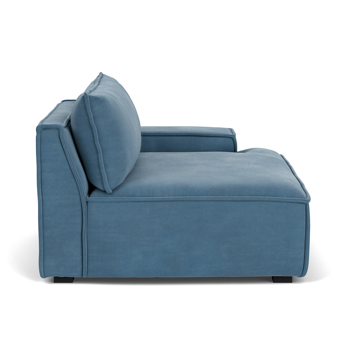 Daphne Velvet 1 Seater Right Arm Modular Sofa - Modern Living Room Furniture for Small Spaces, Apartments & Studios | Comfortable Single Seater Couch with Adjustable Design