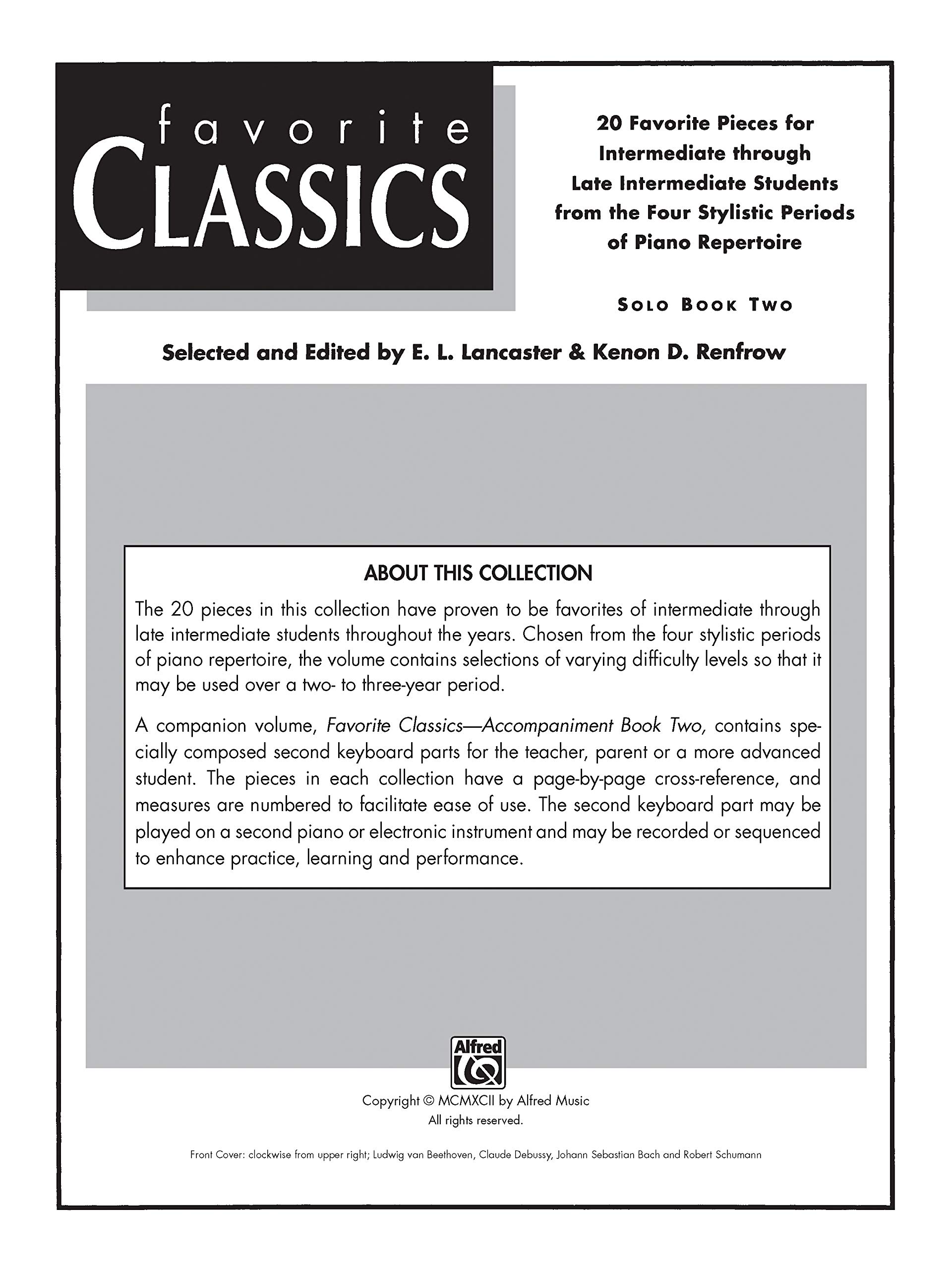 Favorite Classics Book 2: Piano Solo Sheet Music for Intermediate Players - Perfect for Recitals, Practice & Home Performances