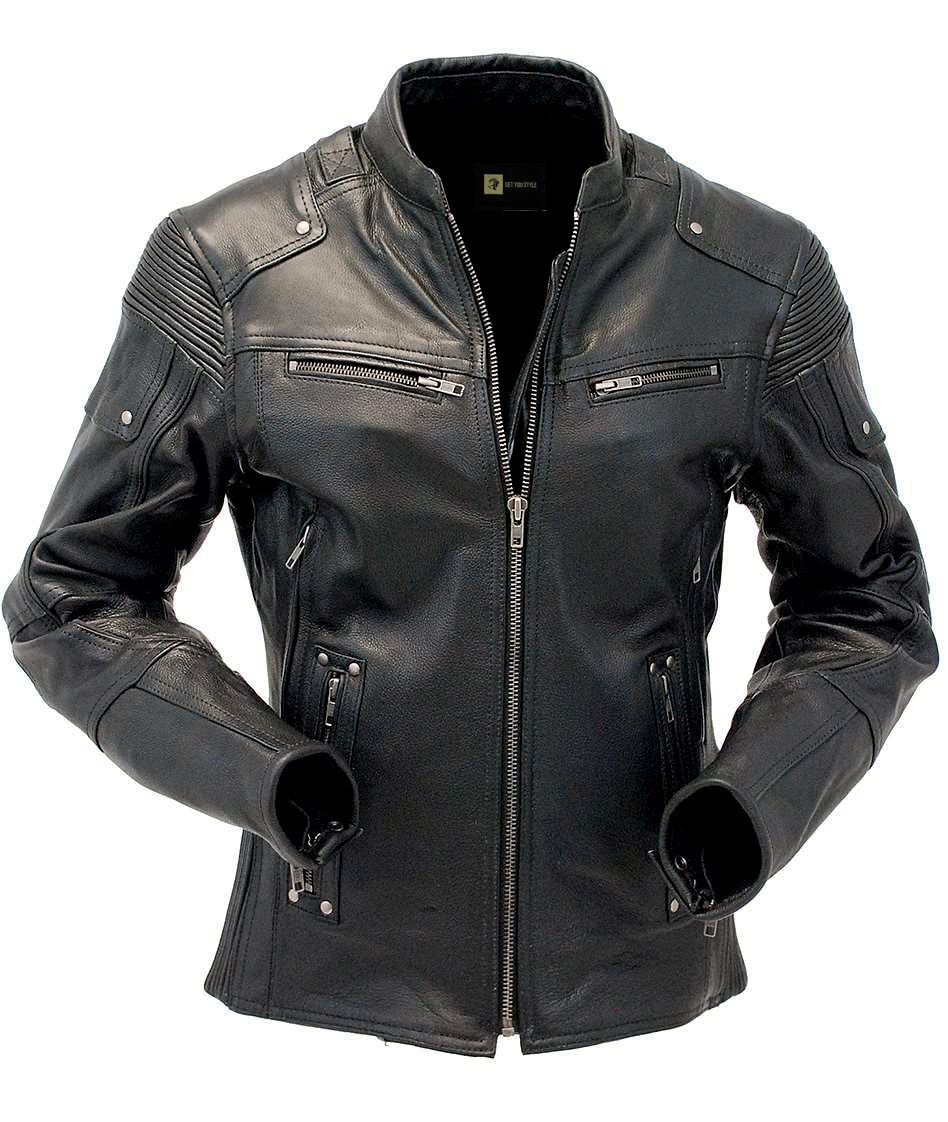 Original Black Men's Leather Jacket - Fashion Designer Jacket for Men | Stylish Outerwear for Casual Wear, Motorcycle Riding & Night Out