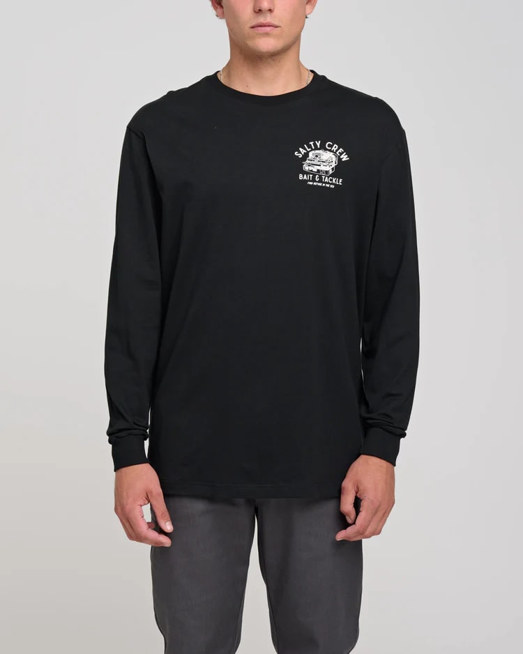 Salty Crew Bait & Tackle Standard Long Sleeve T-Shirt for Men - Fishing & Outdoor Activities Shirt - Comfortable Casual Wear for Anglers & Boat Crew