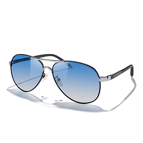 Black Frame/Silver Bridge/Blue Gradient Lens