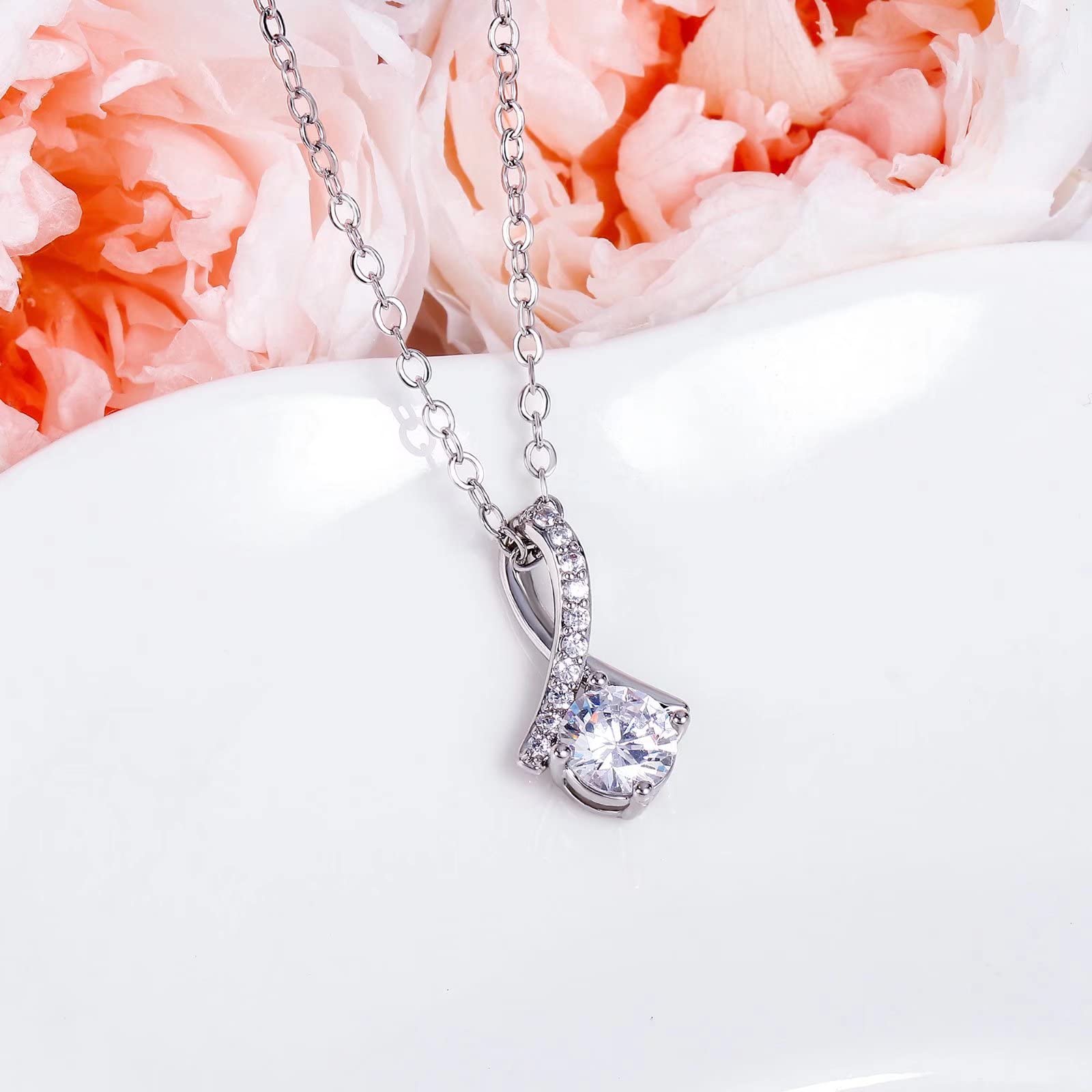 14K White Gold Plated Graduation Necklace for Women - Elegant 2025 College Graduation Gift for Her, Daughter, Granddaughter or Niece | Perfect for Commencement Ceremonies, Graduation Parties & Special Celebrations