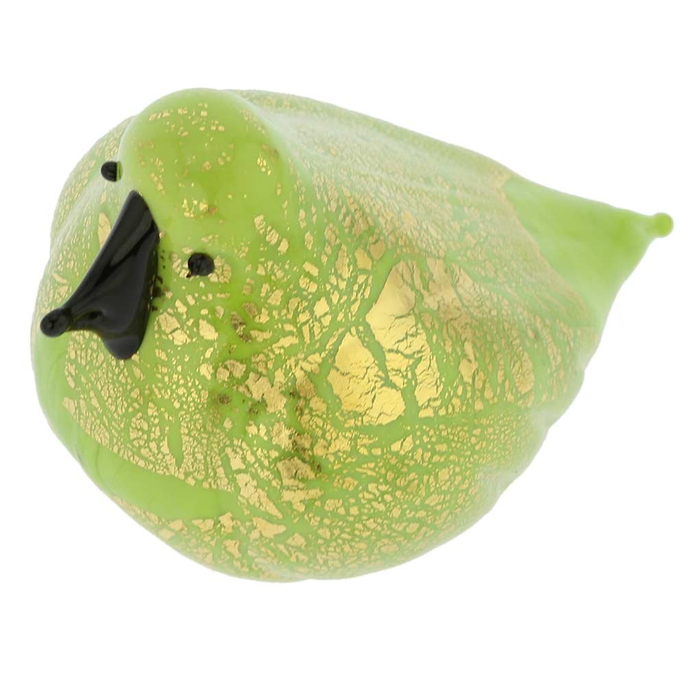 Authentic Murano Glass Bird Figurine - Handcrafted in Venice, Italy - Elegant Green Art Piece for Home Decor & Gift Ideas