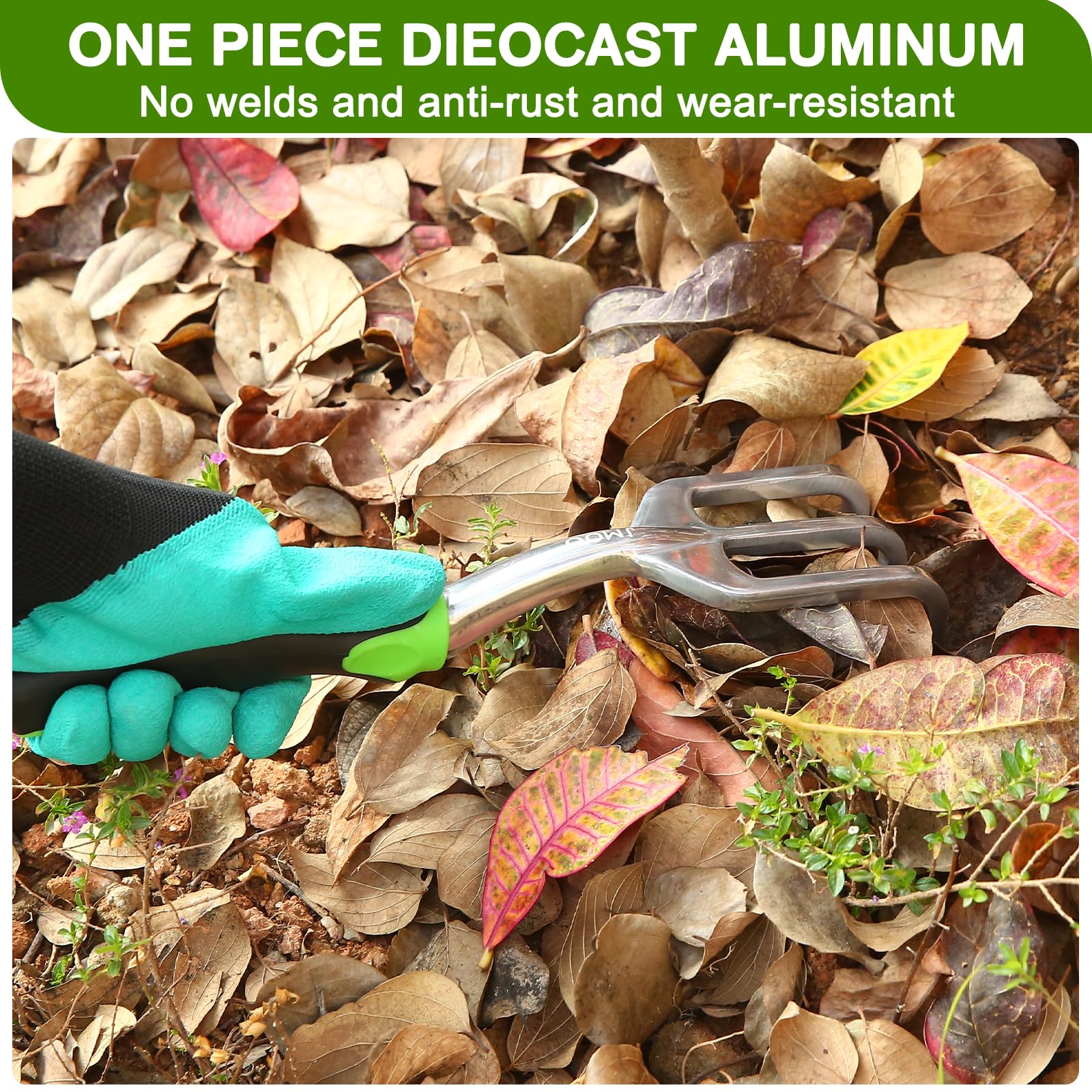 8-Piece Garden Tool Set with Non-Slip Ergonomic Handles - Lightweight Rust-Proof Aluminum Alloy Gardening Tools for Women & Men - Perfect for Planting, Weeding, and Landscaping in Backyards & Flower Beds