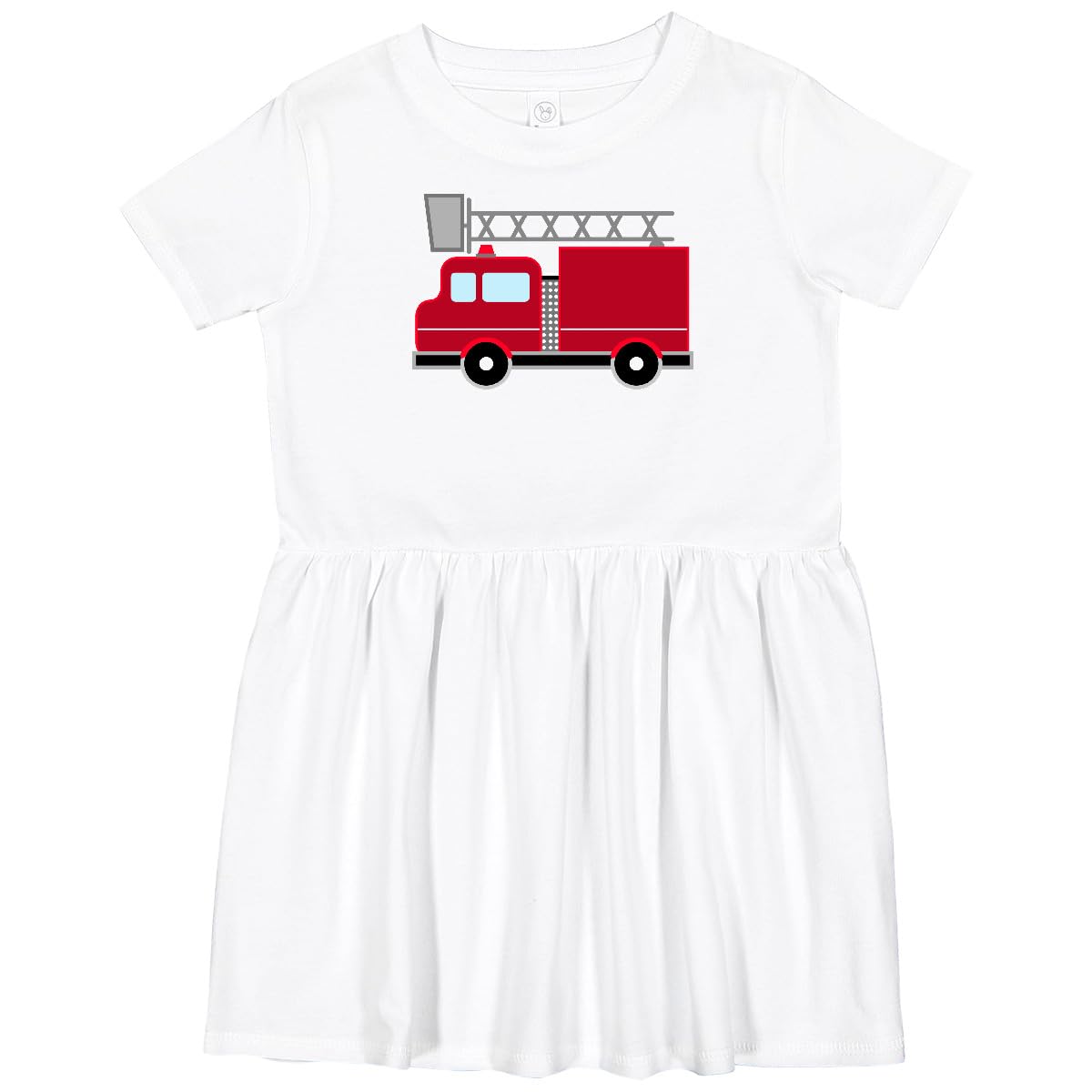 Inktastic Red Firefighter Fire Truck Toddler Dress - Cute Fire Station Theme Outfit for Baby Girls & Boys - Perfect for Birthday Parties, Firefighter Costume Events & Playtime