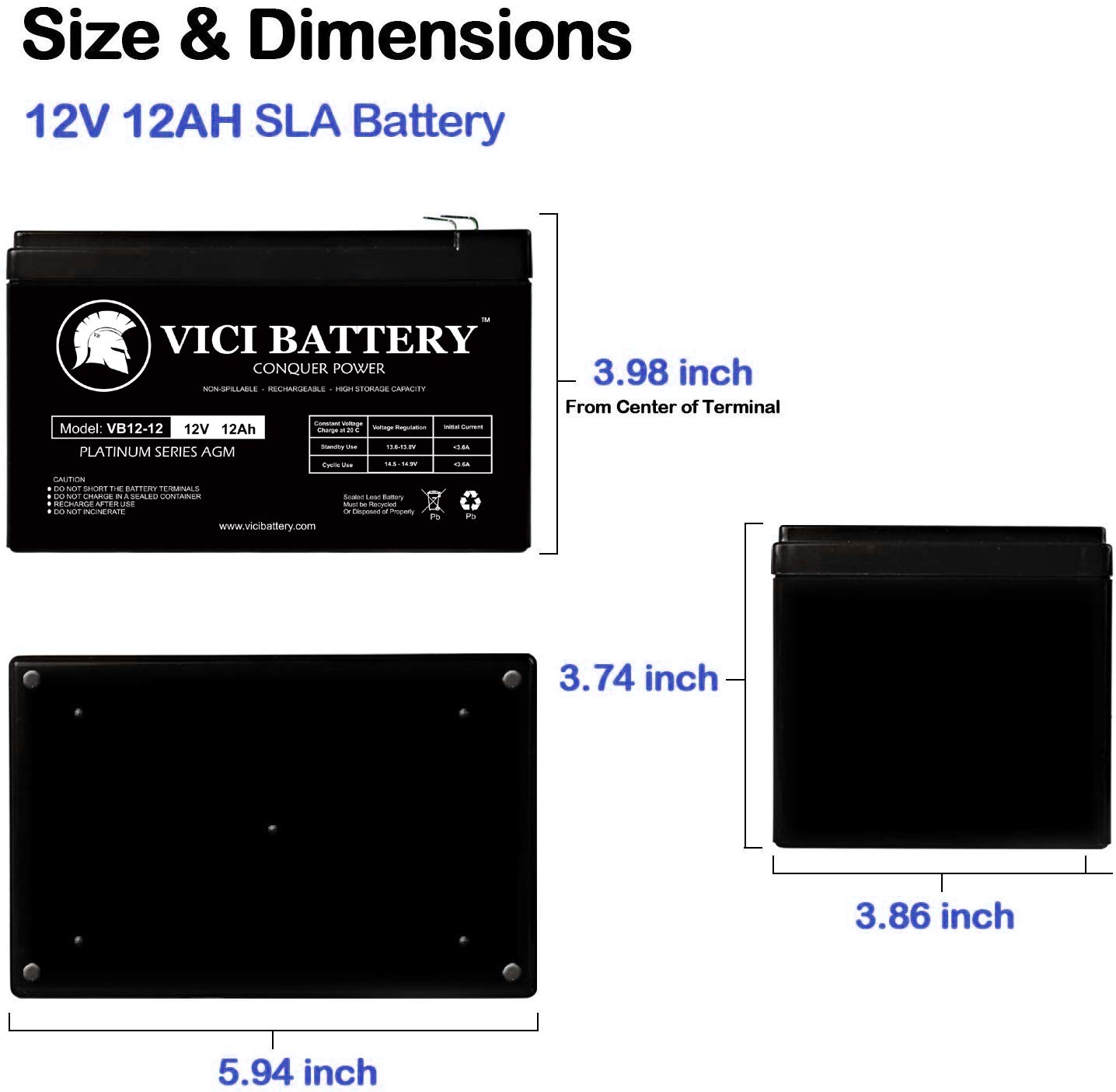 VICI 12V 12AH Replacement Battery for APC Smart-UPS Back-UPS 620 SU620NET RBC4 - 3 Pack Backup Power Supply for Home Office, Server Room & Network Equipment