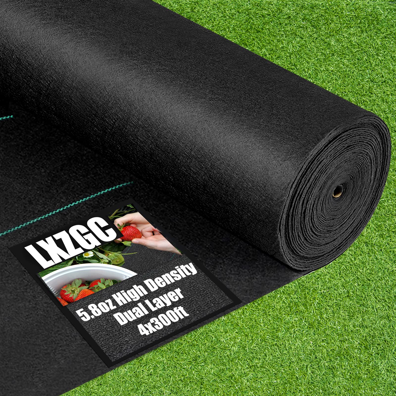 Premium 5.8oz Heavy Duty Weed Barrier Landscape Fabric - 4ft x 300ft Durable Weed Control Mat for Outdoor Gardening, Lawn Care & Landscaping Projects - Blocks Weeds While Allowing Water & Nutrients to Pass Through