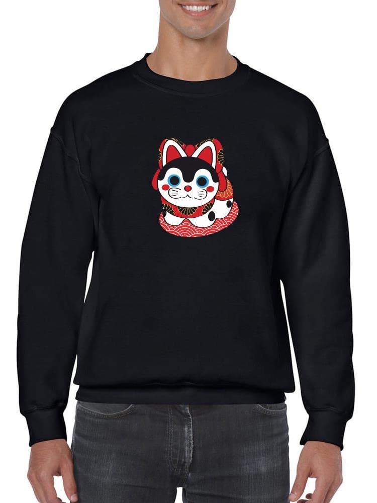 Lucky Cat Sweatshirt for Men | Japanese Maneki Neko Graphic Hoodie | Casual Streetwear & Anime Fashion | Perfect for Cosplay, Gifts, and Everyday Wear
