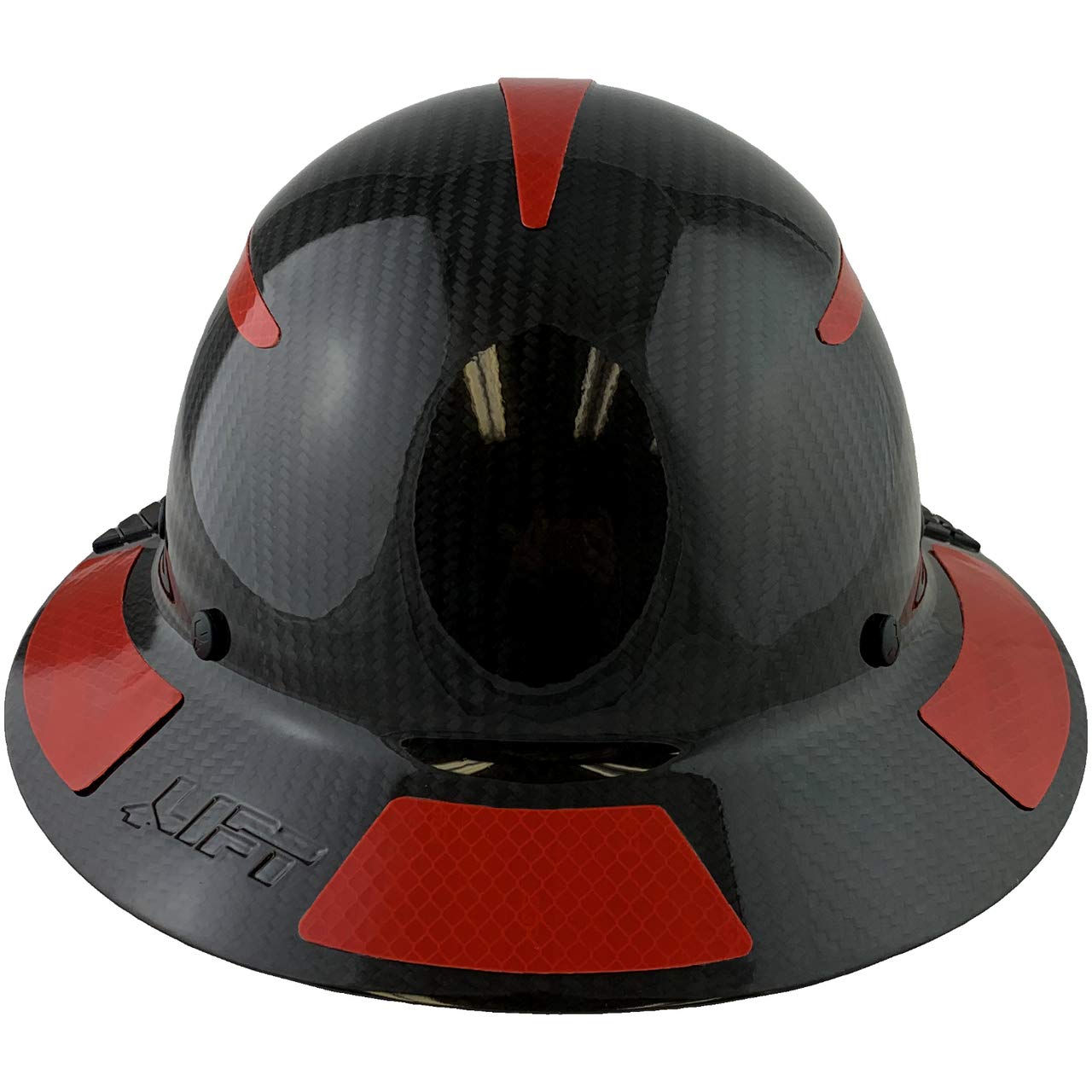 Texas America Safety Company Carbon Fiber Full Brim Hard Hat - ANSI Certified Safety Helmet with Reflective Decals & Tote Bag - Ideal for Construction, Industrial Work & Outdoor Safety Protection