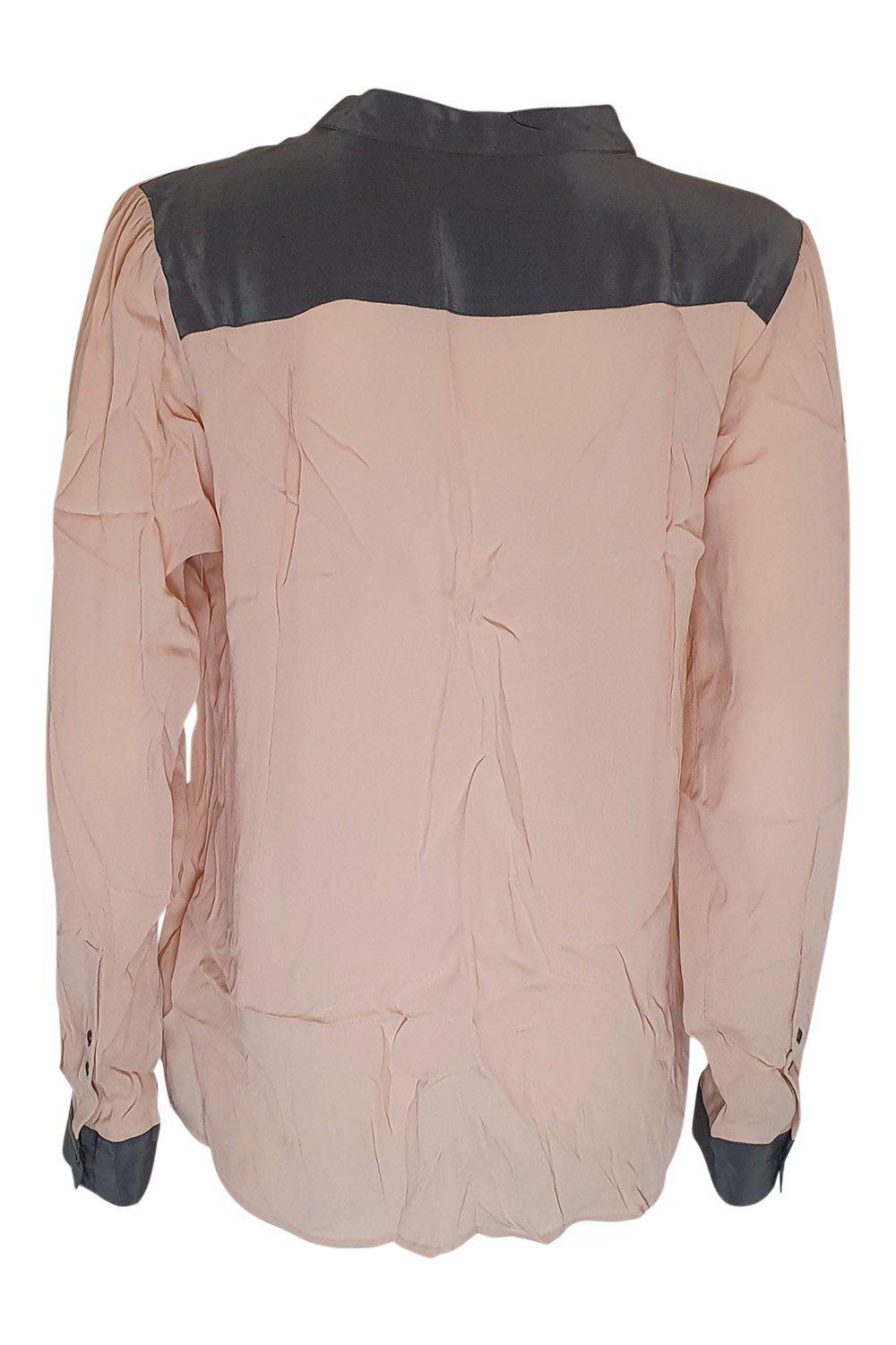 MALENE BIRGER DAY Pink and Grey Long Sleeve Blouse Women's UK 14 - Elegant Office Wear & Casual Outfit for Work and Social Events