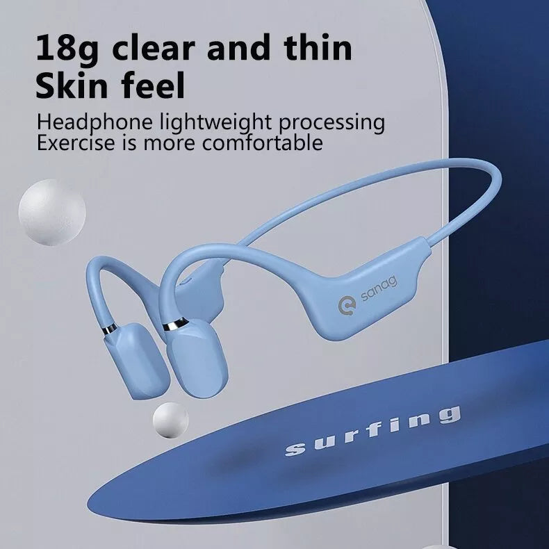Sanag A5S Pro Open Ear Wireless Bluetooth Sports Headphones - Air Conduction Technology for Running, Cycling & Gym Workouts