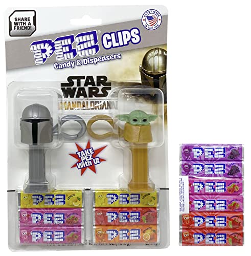 Star Wars The Mandalorian & Baby Yoda Pez Candy Dispenser with Refill - Fun Collectible Gift for Kids & Fans - Perfect for Halloween, Birthday Parties & Movie Nights