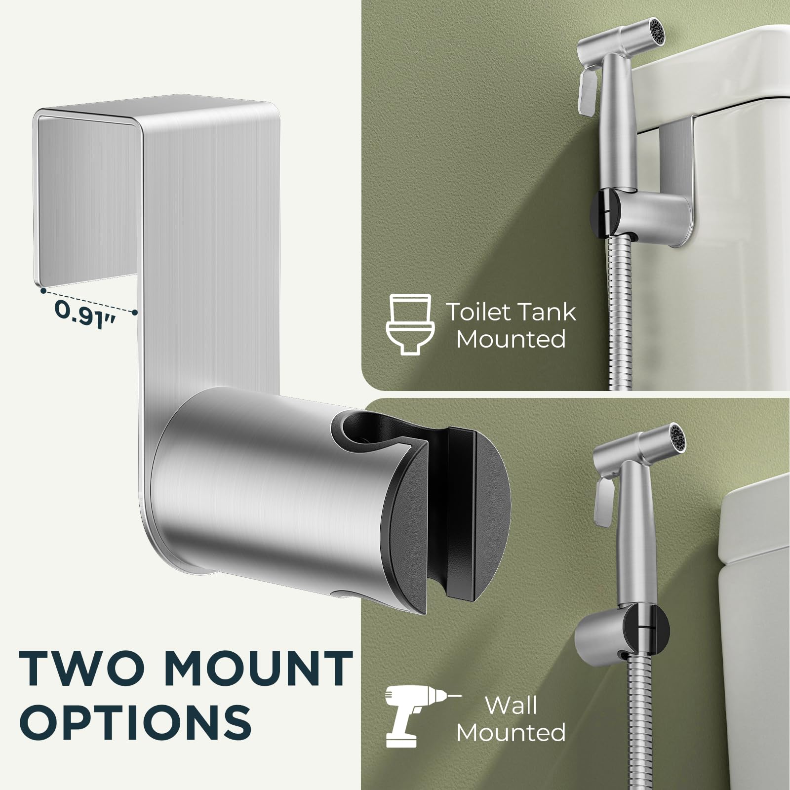 Stainless Steel Handheld Bidet Sprayer for Toilet - Adjustable Water Pressure & 2 Spray Modes - Muslim Shower Toilet Spray Kit for Enhanced Personal Hygiene - Perfect for Bathroom Cleaning & Postpartum Care