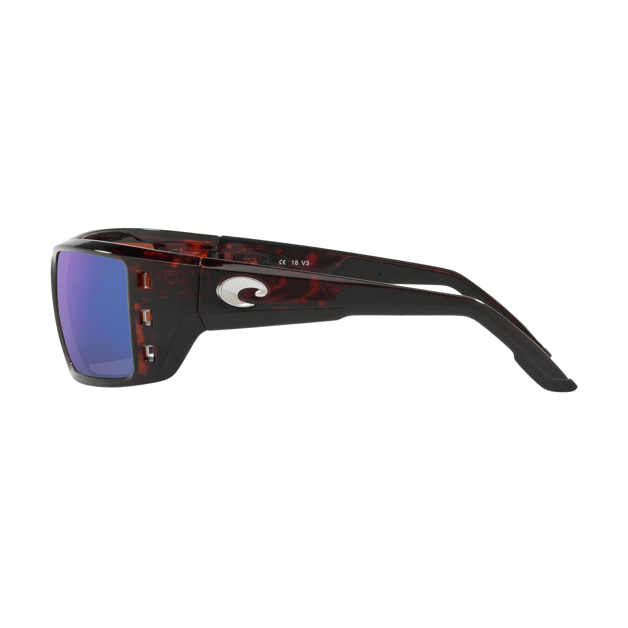 Costa Men's Sunglasses with Tortoise Frame & Green Mirror Lenses - 63MM UV Protection Polarized Sunglasses for Fishing, Driving, and Outdoor Activities