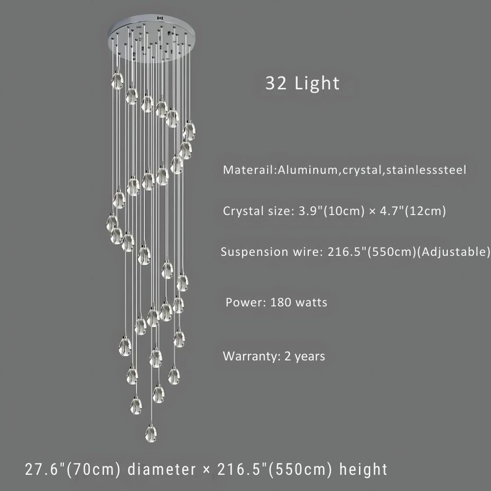 Sensa Crystal Stairwell Lighting - Elegant LED Step Lights for Modern Homes, Staircases, Hallways & Outdoor Pathways | Dimmable, Energy-Efficient & Waterproof Design