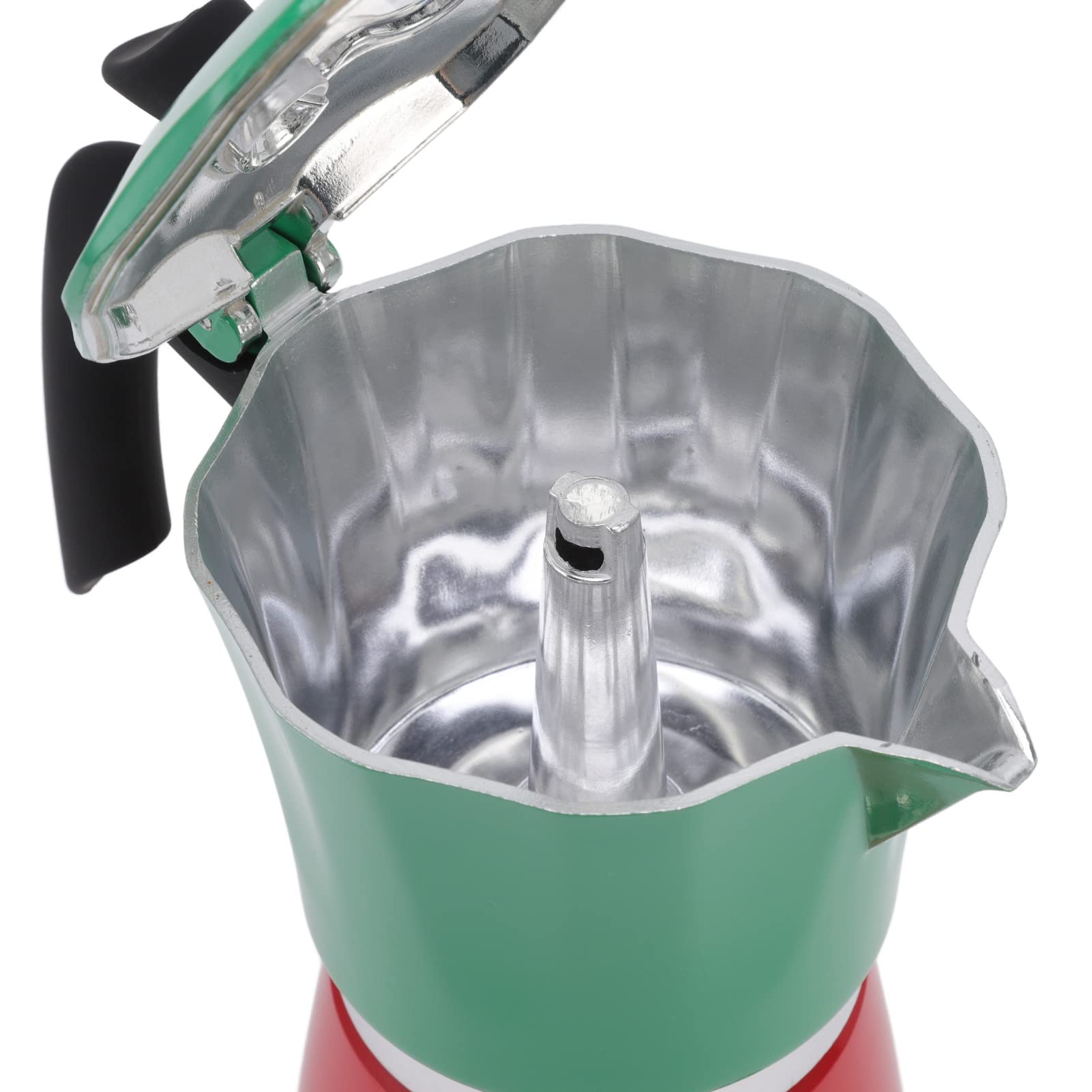 Classic Stovetop Espresso Maker - 300ML Travel Coffee Pot for Espresso & Brewing (Green/Red, No.6) - Perfect for Camping, Home & Office Use