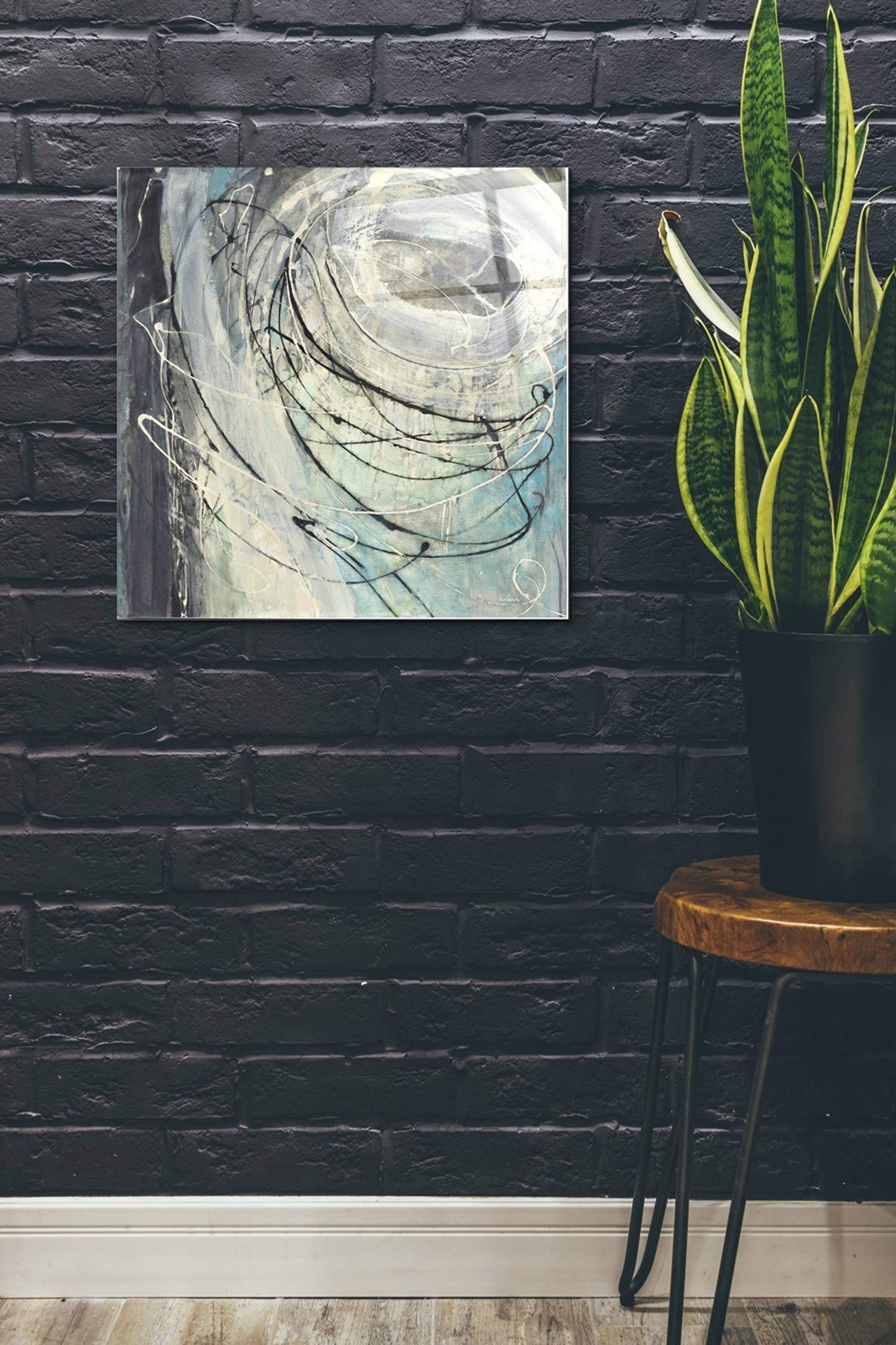 Albena Hristova 'Twister' Acrylic Glass Wall Art - 24x24 Inch Modern Abstract Painting for Living Room, Bedroom & Office Decor