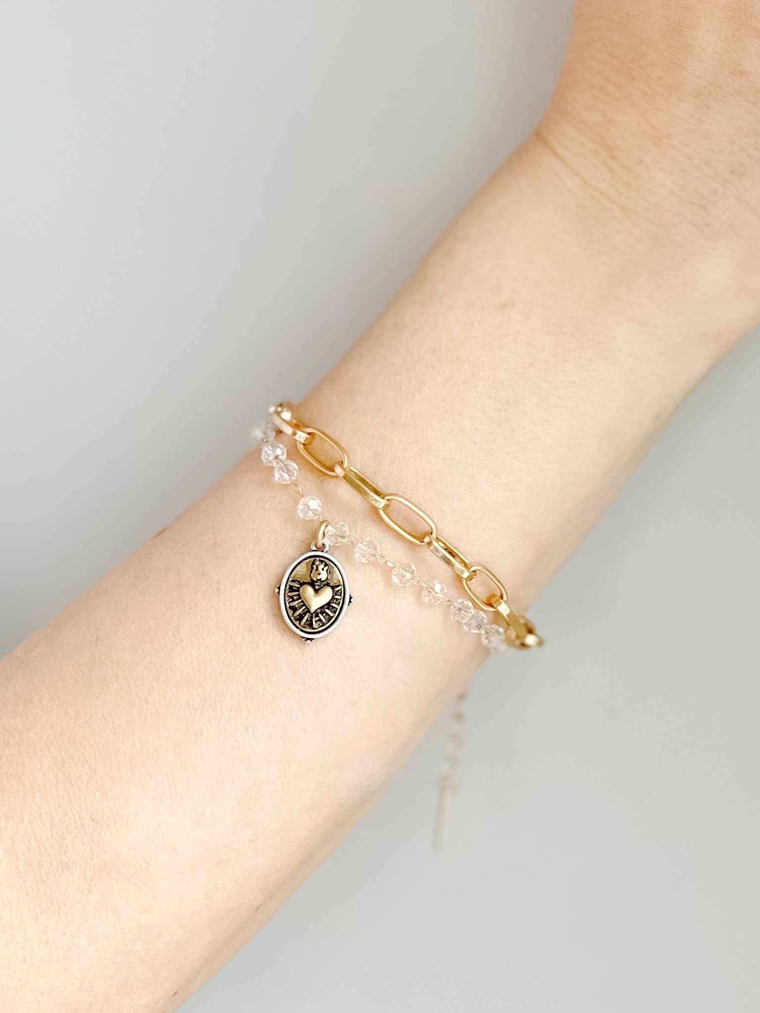 Sacred Heart Bracelet for Women - Religious Jewelry, Inspirational Gift for Faith & Protection - Perfect for Church, Daily Wear & Special Occasions