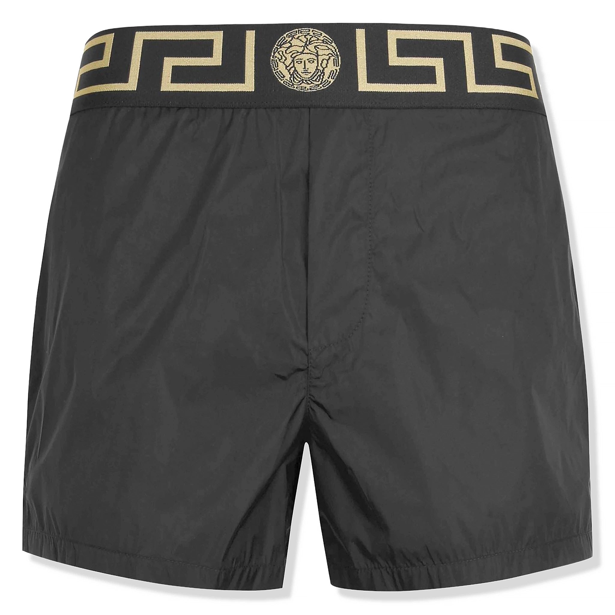 Versace Logo Swim Trunks for Men - Black Quick-Dry Beach Shorts | Perfect for Pool, Vacation & Summer Activities