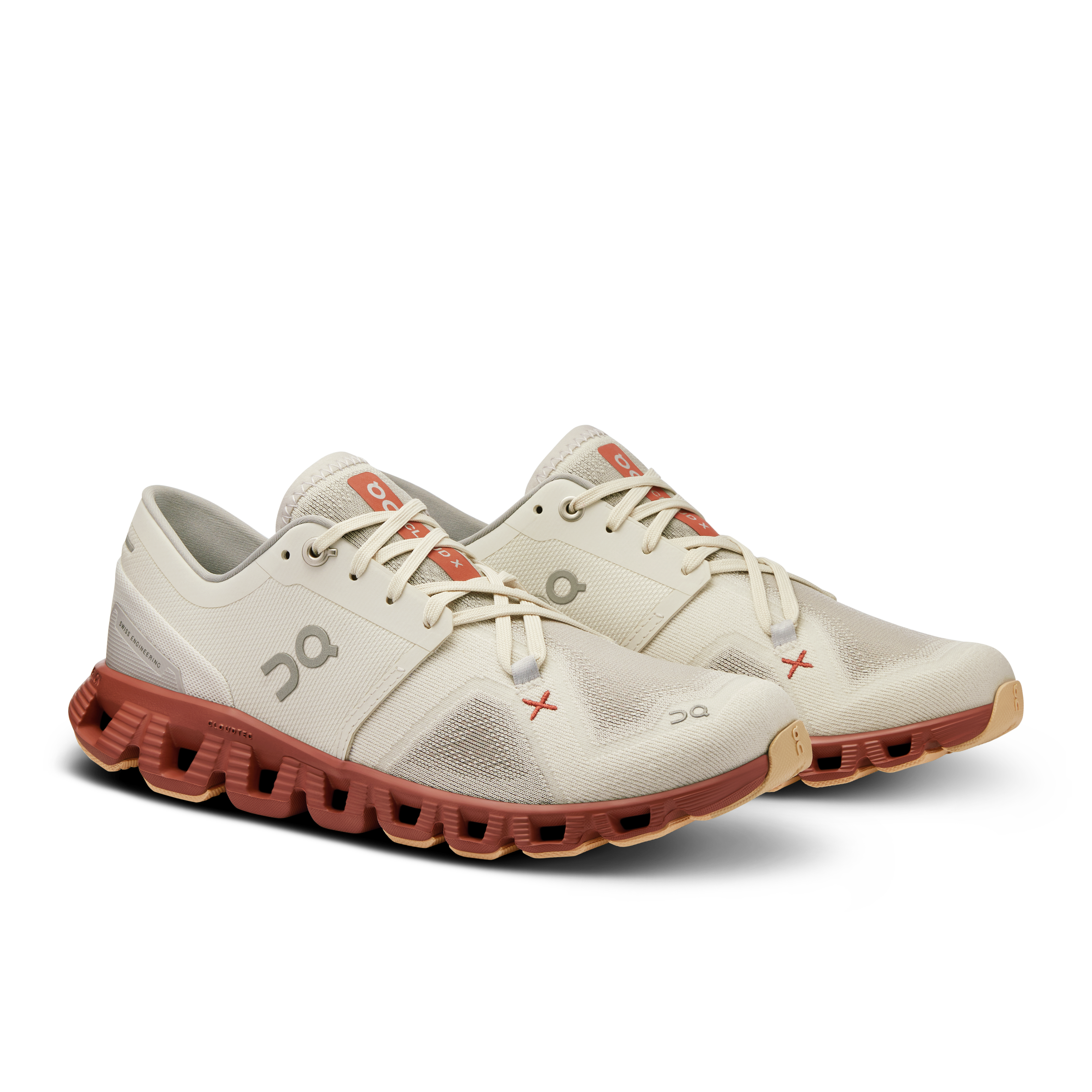 On Running Women's Cloud X 3 Running Shoes - Lightweight & Breathable for Training & Gym Workouts - Ice/Auburn Color - Perfect for Jogging, Fitness & Active Lifestyle