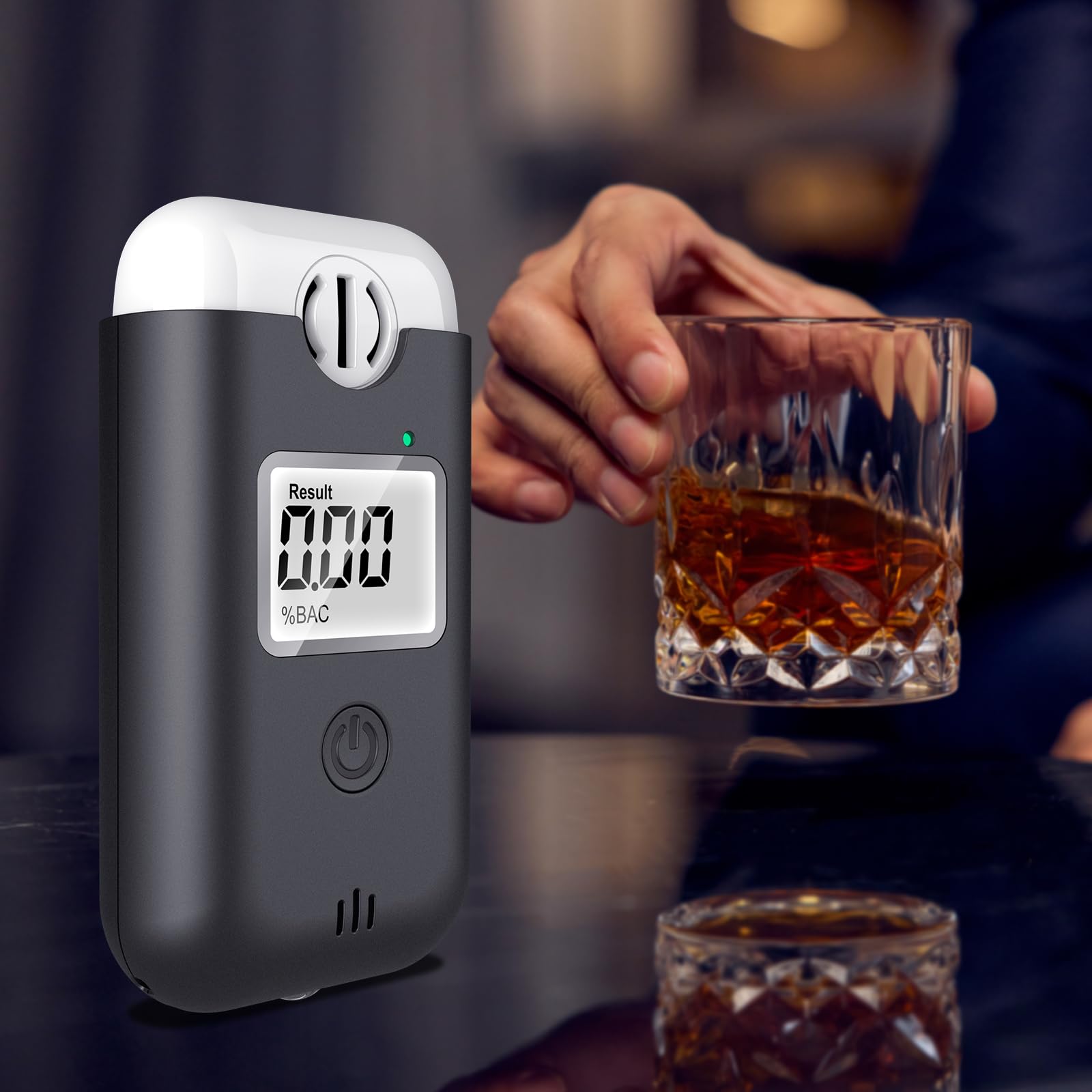 Professional Breathalyzer for Personal Use – High Accuracy Portable Alcohol Tester, Direct Blow Technology, No Need to Change Mouthpieces, Digital Blue LCD with Backlight – Perfect for Parties, Family Gatherings & Workplace Safety