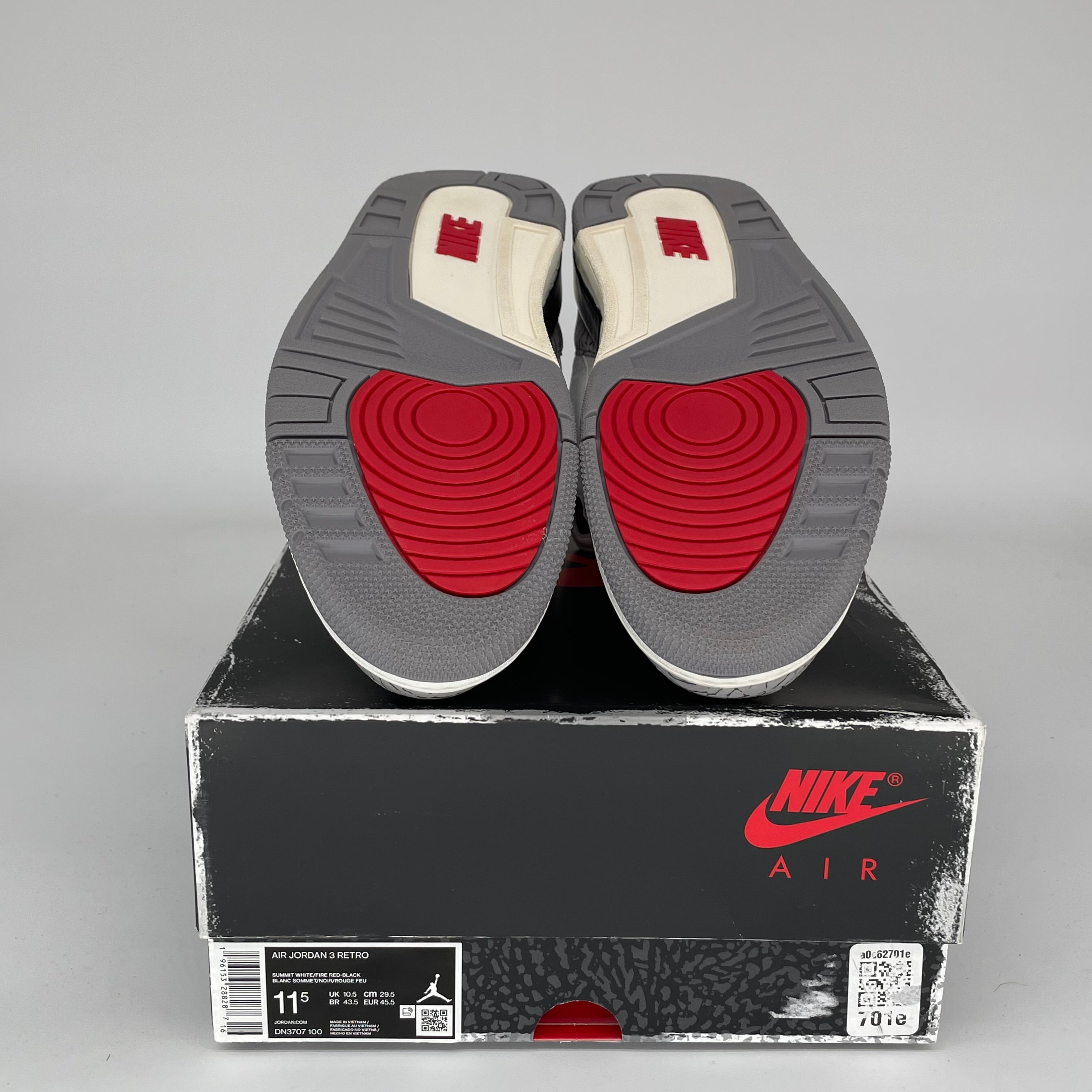 Original Air Jordan 3 Retro 'White Cement Reimagined' Basketball Shoes - Men's Size 11.5 (DN3707-100) - Authentic Retro Sneakers for Casual Wear & Sports