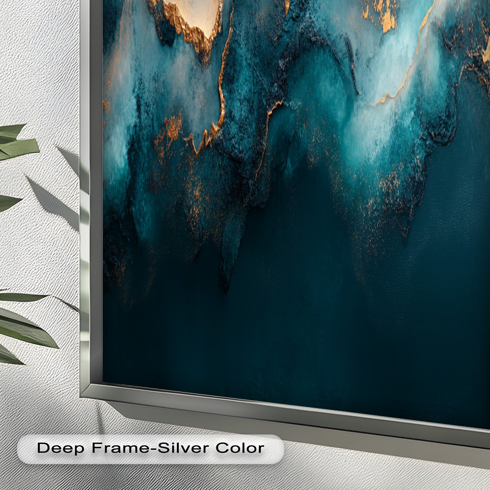 Abstract Blue and Gold Swirls Oil Painting - Modern Luxury Wall Art for Living Room, Bedroom & Office Decor